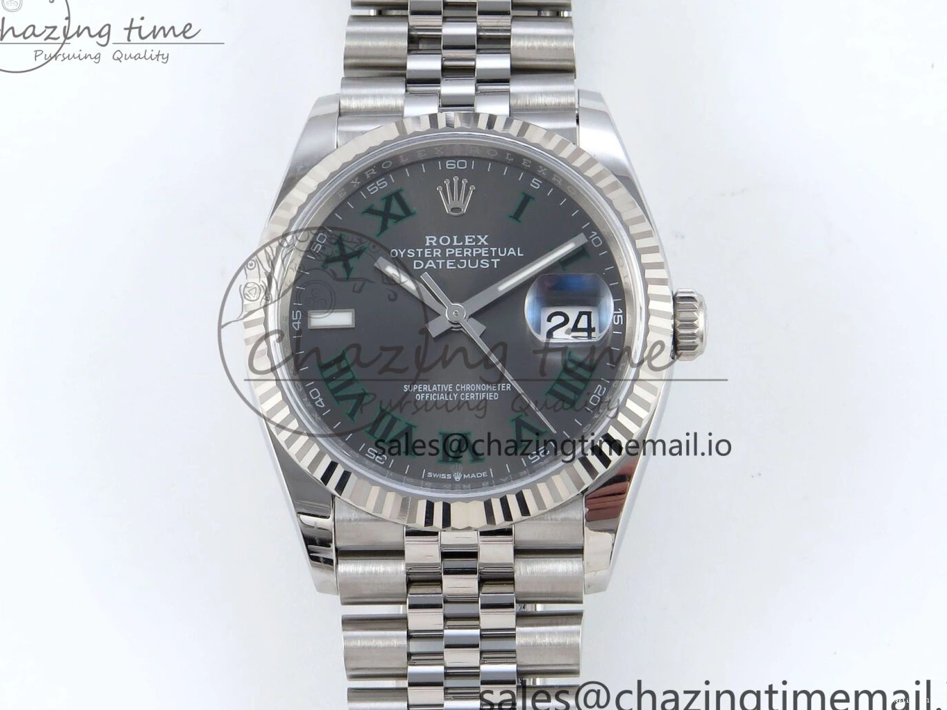 0131 SmoothTexture DateJust 36 126234 EWEF Best Edition Gray Roman Dial on Jubilee Bracelet A 609